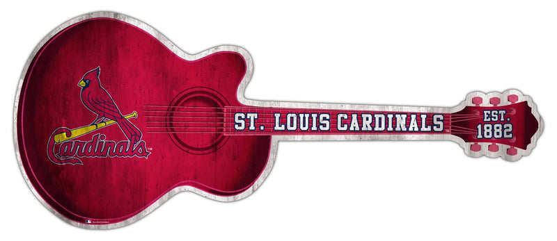 Load image into Gallery viewer, Fan Creations 24in Guitar MLB St. Louis Cardinals team wall art sign

