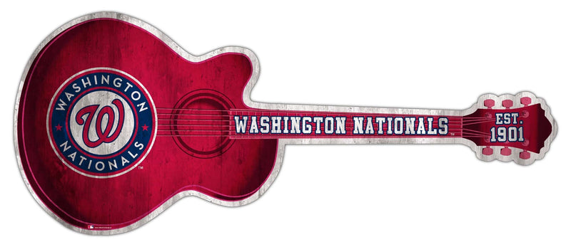 Load image into Gallery viewer, Fan Creations 24in Guitar MLB Washington Nationals team wall art sign
