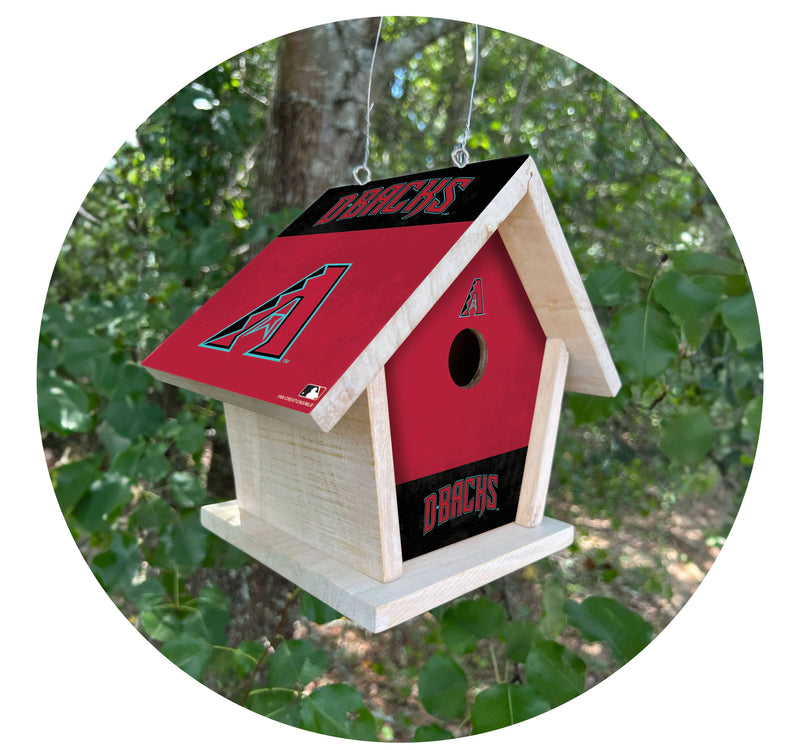 Load image into Gallery viewer, Fan Creations MLB Arizona Diamondbacks-Themed Birdhouse – White Mahogany with Bright UV Printed Team Colors
