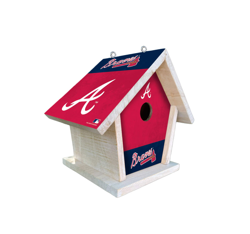 Load image into Gallery viewer, Fan Creations MLB Atlanta Braves-Themed Birdhouse – White Mahogany with Bright UV Printed Team Colors
