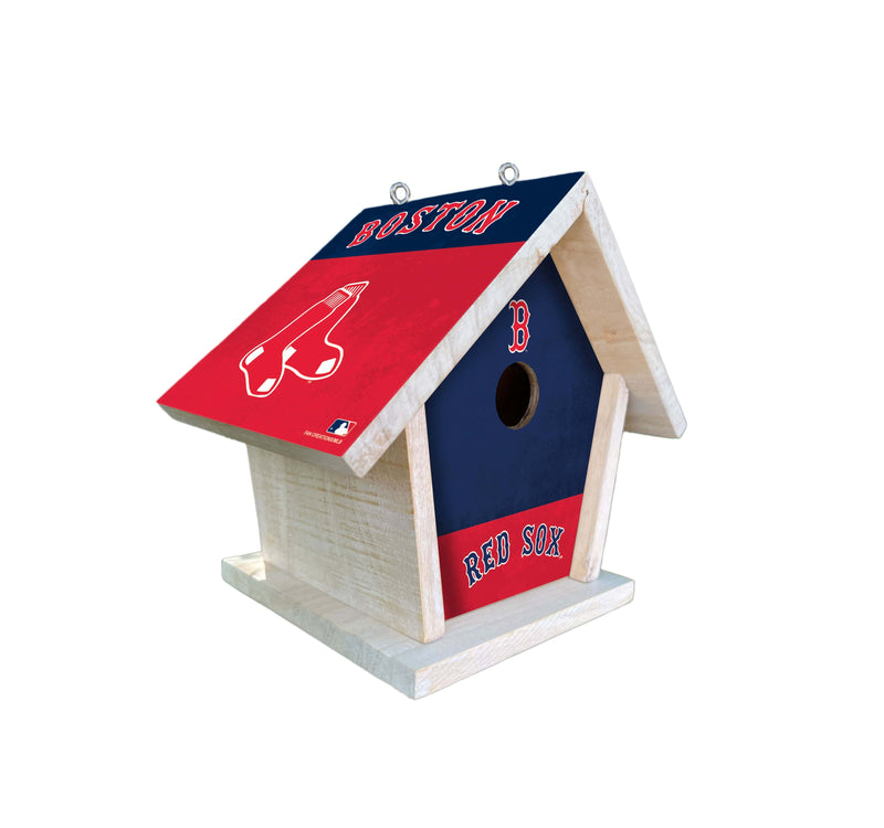 Load image into Gallery viewer, Fan Creations MLB Boston Red Sox-Themed Birdhouse – White Mahogany with Bright UV Printed Team Colors
