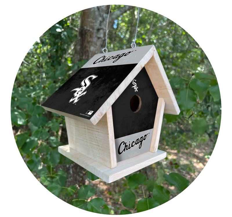 Load image into Gallery viewer, Fan Creations MLB Chicago White Sox-Themed Birdhouse – White Mahogany with Bright UV Printed Team Colors
