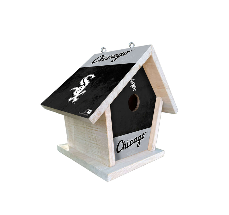 Load image into Gallery viewer, Fan Creations MLB Chicago White Sox-Themed Birdhouse – White Mahogany with Bright UV Printed Team Colors
