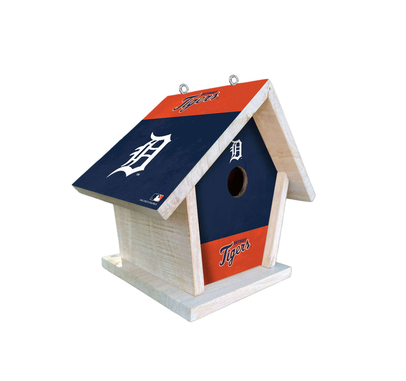 Load image into Gallery viewer, Fan Creations MLB Detroit Tigers-Themed Birdhouse – White Mahogany with Bright UV Printed Team Colors
