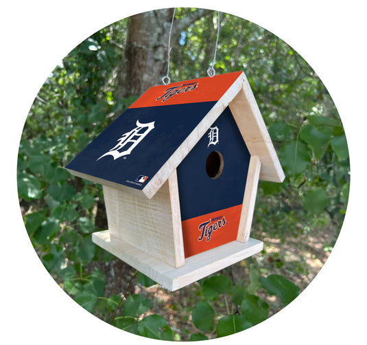 Fan Creations MLB Detroit Tigers-Themed Birdhouse – White Mahogany with Bright UV Printed Team Colors