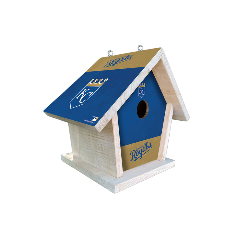 Load image into Gallery viewer, Fan Creations MLB Kansas City Royals-Themed Birdhouse – White Mahogany with Bright UV Printed Team Colors
