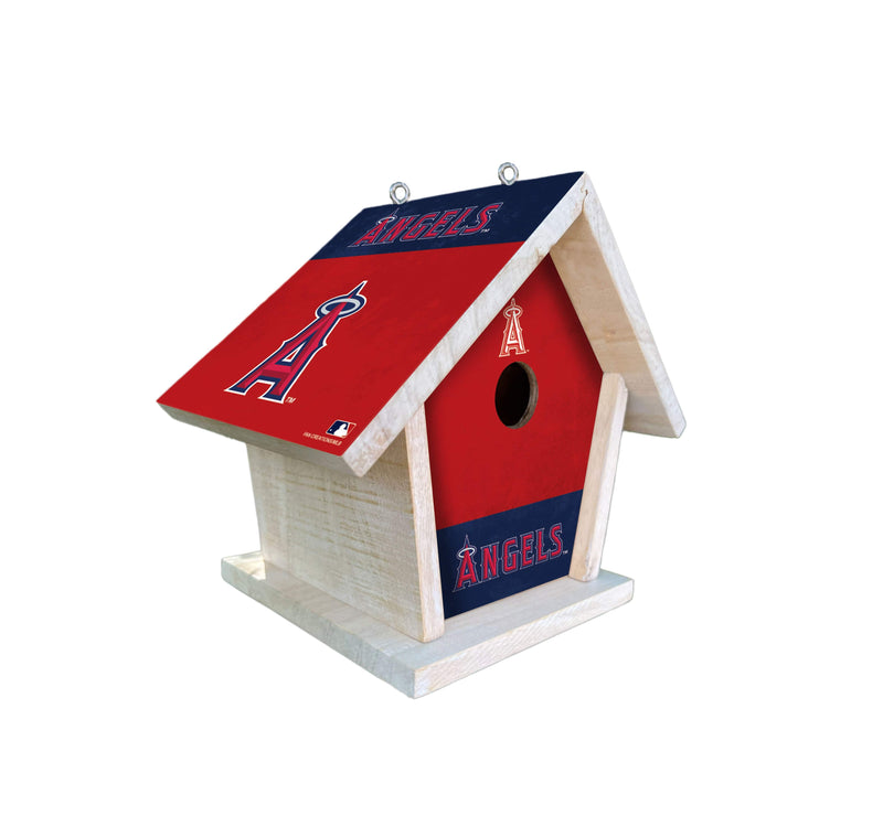 Load image into Gallery viewer, Fan Creations MLB Los Angeles Angels-Themed Birdhouse – White Mahogany with Bright UV Printed Team Colors
