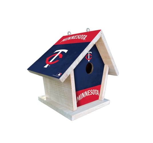 Fan Creations MLB Minnesota Twins-Themed Birdhouse – White Mahogany with Bright UV Printed Team Colors