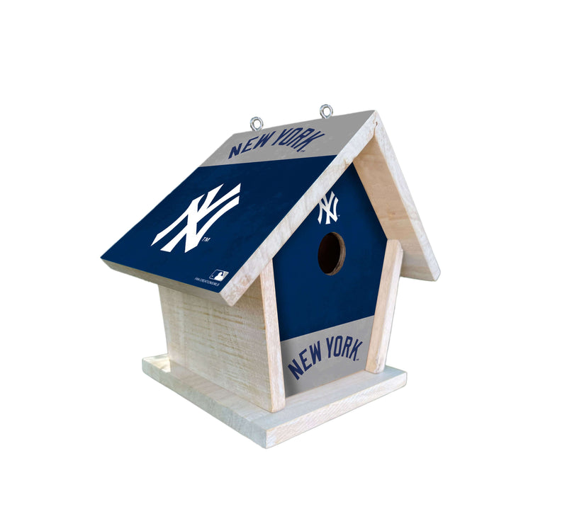 Load image into Gallery viewer, Fan Creations MLB New York Yankees-Themed Birdhouse – White Mahogany with Bright UV Printed Team Colors
