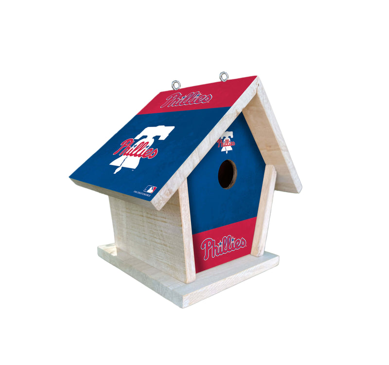 Load image into Gallery viewer, Fan Creations MLB Philadelphia Phillies-Themed Birdhouse – White Mahogany with Bright UV Printed Team Colors
