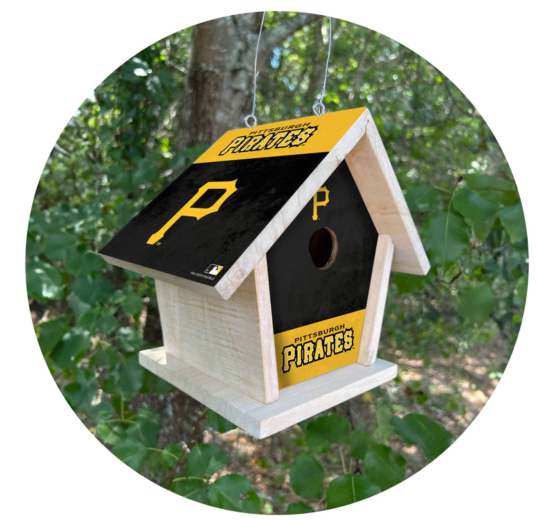 Load image into Gallery viewer, Fan Creations MLB Pittsburgh Pirates-Themed Birdhouse – White Mahogany with Bright UV Printed Team Colors
