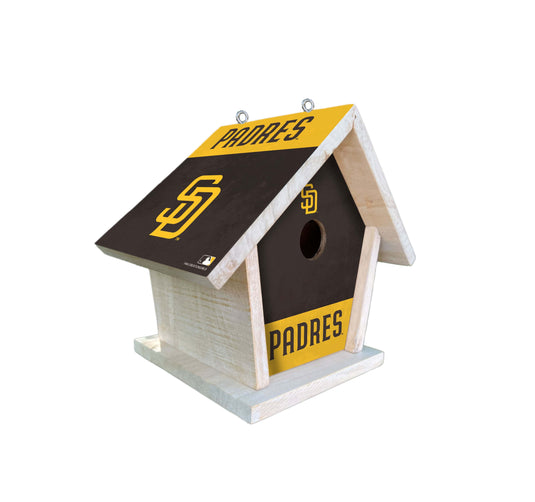 Fan Creations MLB San Diego Padres-Themed Birdhouse – White Mahogany with Bright UV Printed Team Colors