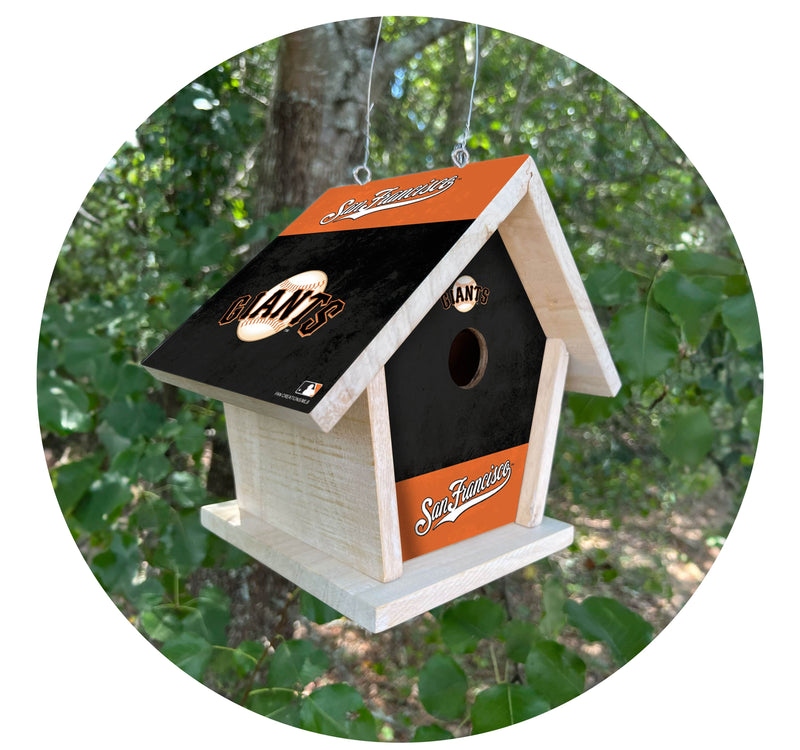 Load image into Gallery viewer, Fan Creations MLB San Francisco Giants-Themed Birdhouse – White Mahogany with Bright UV Printed Team Colors
