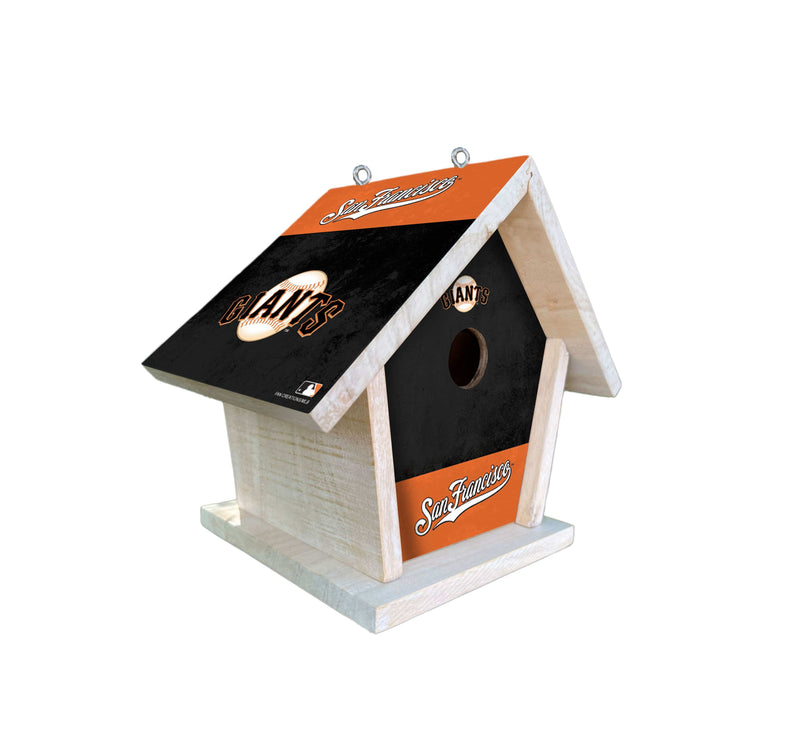 Load image into Gallery viewer, Fan Creations MLB San Francisco Giants-Themed Birdhouse – White Mahogany with Bright UV Printed Team Colors
