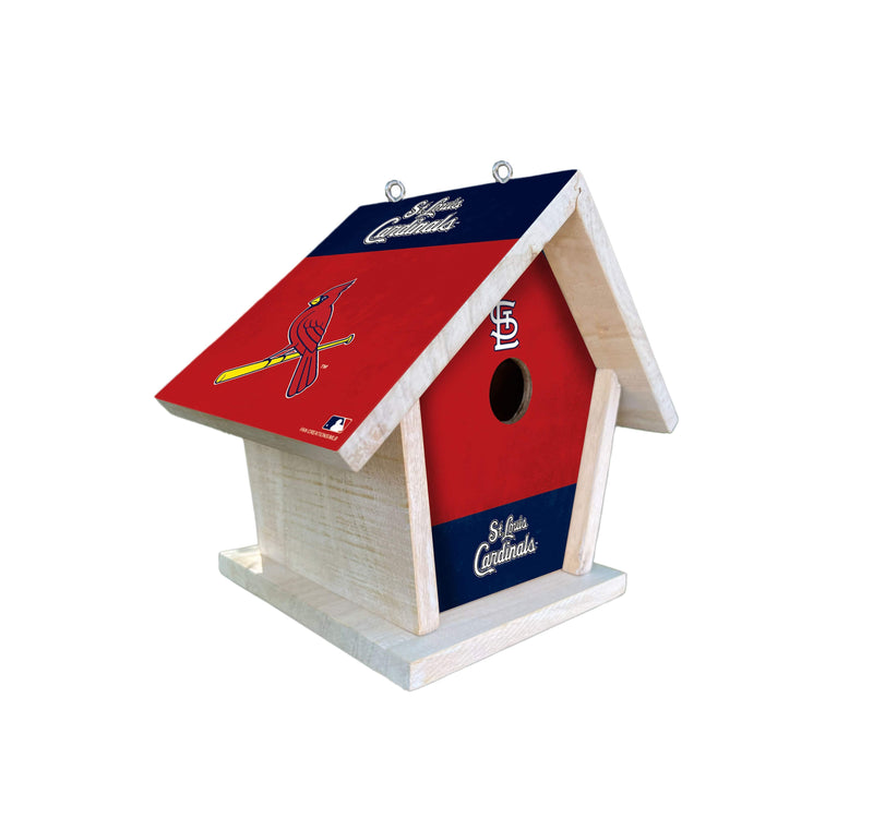 Load image into Gallery viewer, Fan Creations MLB St. Louis Cardinals-Themed Birdhouse – White Mahogany with Bright UV Printed Team Colors
