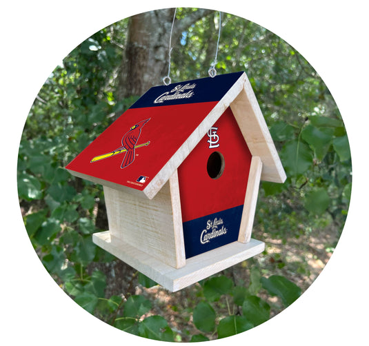 Fan Creations MLB St. Louis Cardinals-Themed Birdhouse – White Mahogany with Bright UV Printed Team Colors