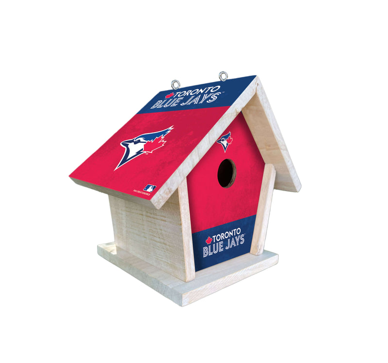 Load image into Gallery viewer, Fan Creations MLB Toronto Blue Jays-Themed Birdhouse – White Mahogany with Bright UV Printed Team Colors
