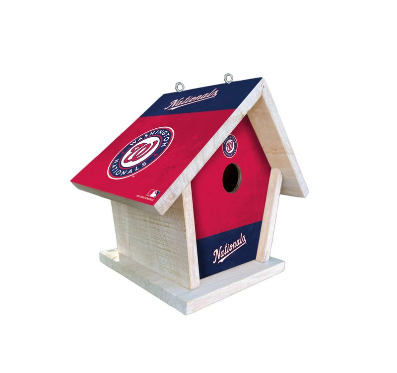 Load image into Gallery viewer, Fan Creations MLB Washington Nationals-Themed Birdhouse – White Mahogany with Bright UV Printed Team Colors
