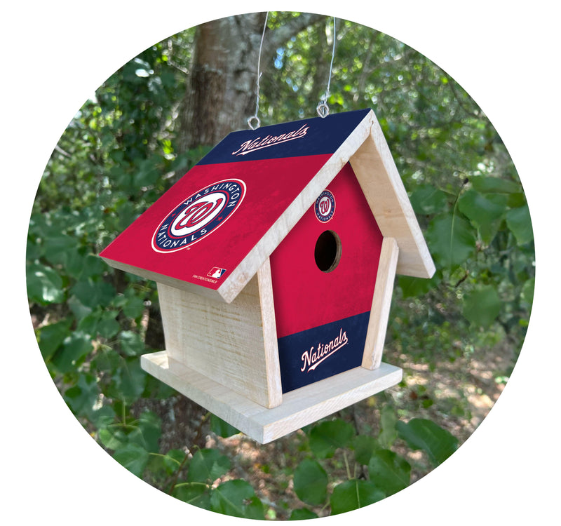 Load image into Gallery viewer, Fan Creations MLB Washington Nationals-Themed Birdhouse – White Mahogany with Bright UV Printed Team Colors
