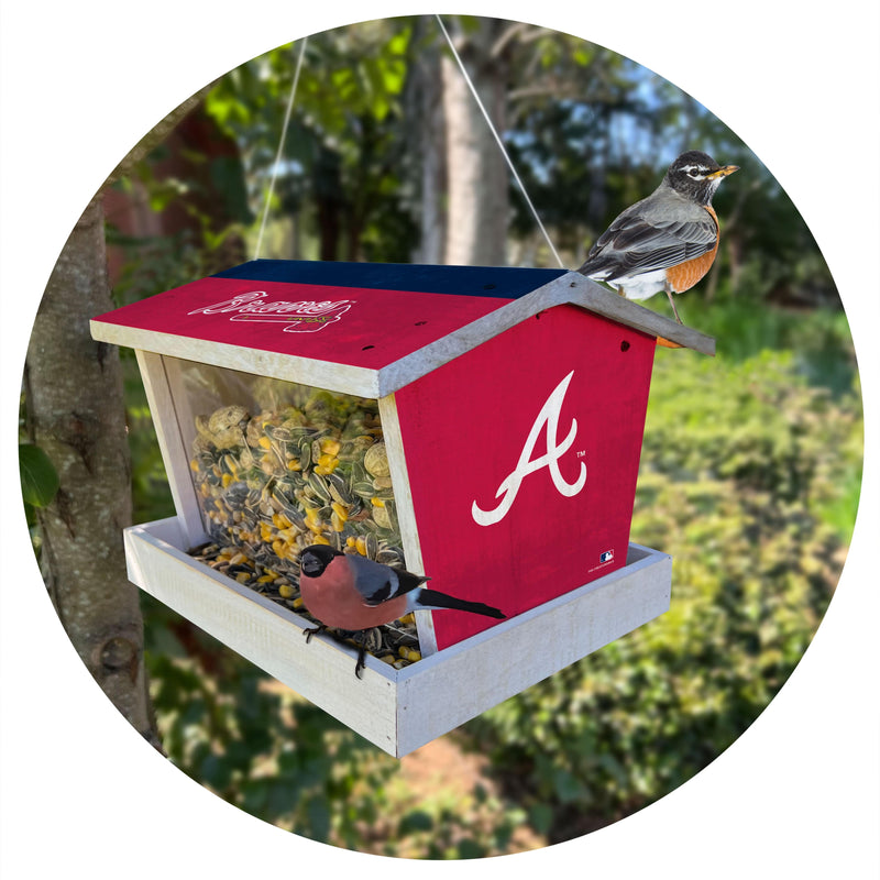 Load image into Gallery viewer, Fan Creations Outdoor MLB Atlanta Braves Bird Feeder for Sports Fans - Assembled
