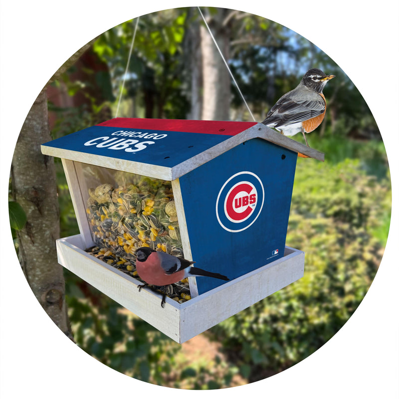 Load image into Gallery viewer, Fan Creations Outdoor MLB Chicago Cubs Bird Feeder for Sports Fans - Assembled
