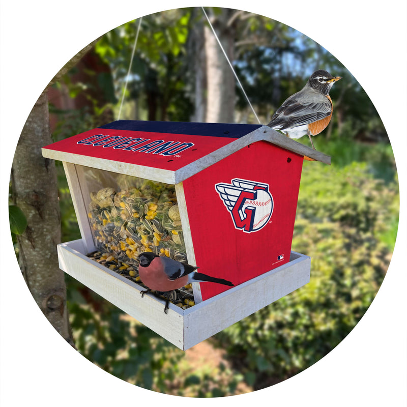 Load image into Gallery viewer, Fan Creations Outdoor MLB Cleveland Guardians Bird Feeder for Sports Fans - Assembled
