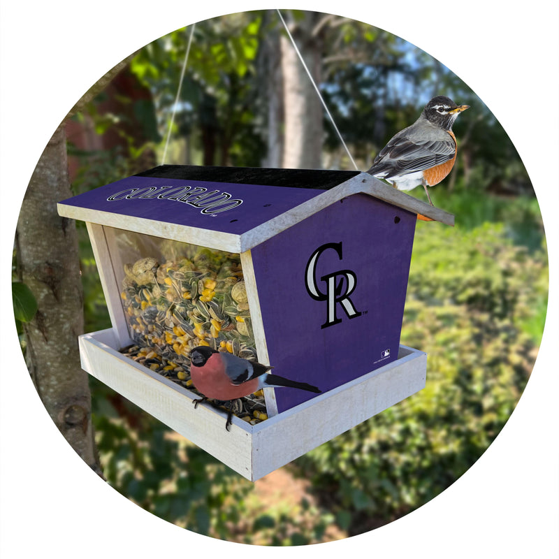 Load image into Gallery viewer, Fan Creations Outdoor MLB Colorado Rockies Bird Feeder for Sports Fans - Assembled
