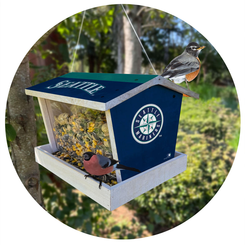 Load image into Gallery viewer, Fan Creations Outdoor MLB Seattle Mariners Bird Feeder for Sports Fans - Assembled
