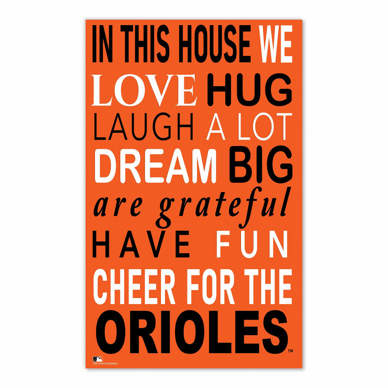 Load image into Gallery viewer, Fan Creations MLB Baltimore Orioles in This House 11x19 Wall Decor
