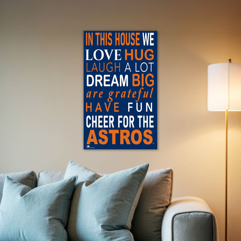 Load image into Gallery viewer, Fan Creations MLB Houston Astros in This House 11x19 Wall Decor
