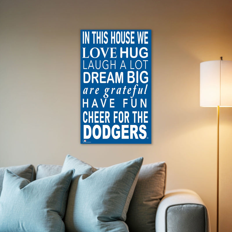 Load image into Gallery viewer, Fan Creations MLB Los Angeles Dodgers in This House 11x19 Wall Decor
