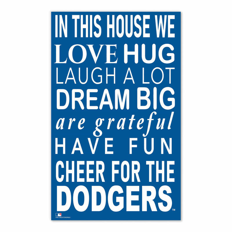 Load image into Gallery viewer, Fan Creations MLB Los Angeles Dodgers in This House 11x19 Wall Decor
