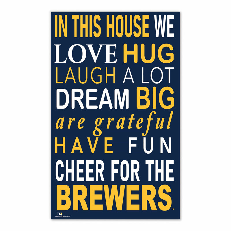 Load image into Gallery viewer, Fan Creations MLB Milwaukee Brewers in This House 11x19 Wall Decor
