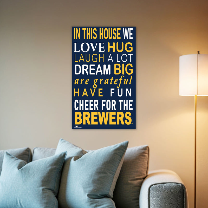 Load image into Gallery viewer, Fan Creations MLB Milwaukee Brewers in This House 11x19 Wall Decor
