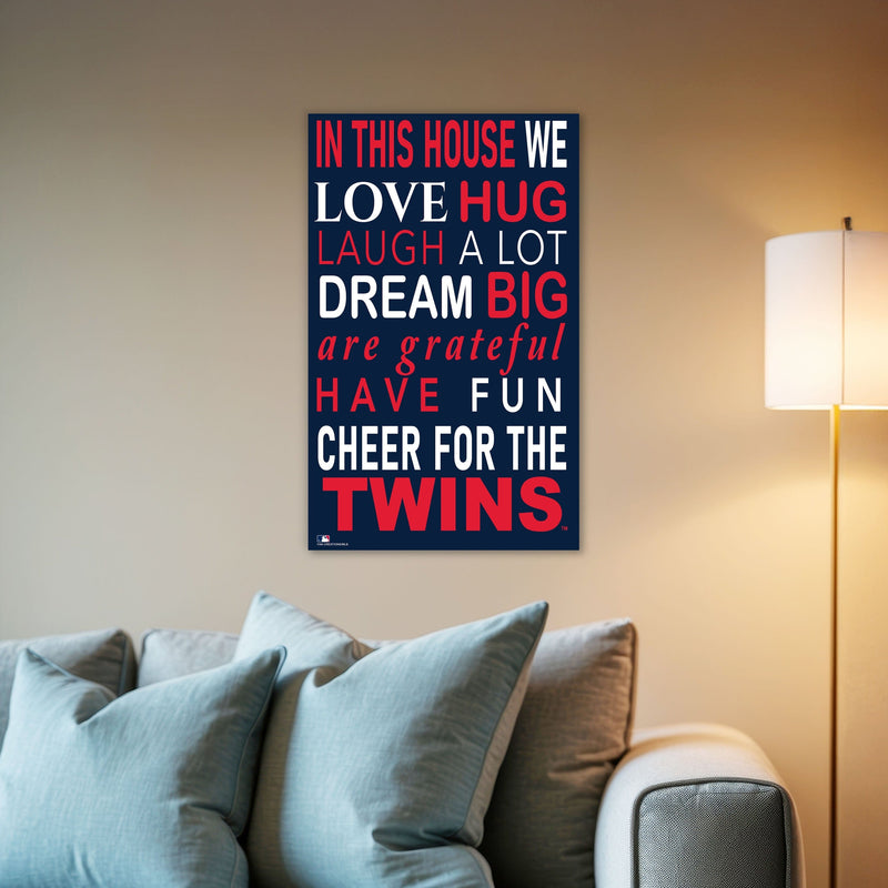 Load image into Gallery viewer, Fan Creations MLB Minnesota Twins in This House 11x19 Wall Decor
