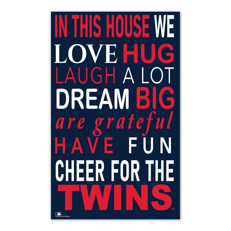 Load image into Gallery viewer, Fan Creations MLB Minnesota Twins in This House 11x19 Wall Decor
