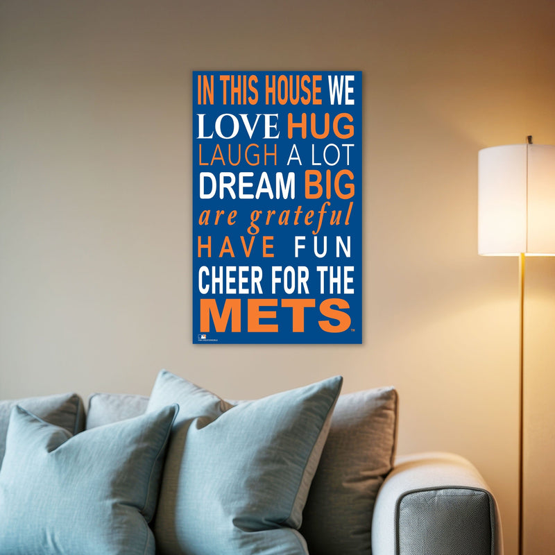 Load image into Gallery viewer, Fan Creations MLB New York Mets in This House 11x19 Wall Decor
