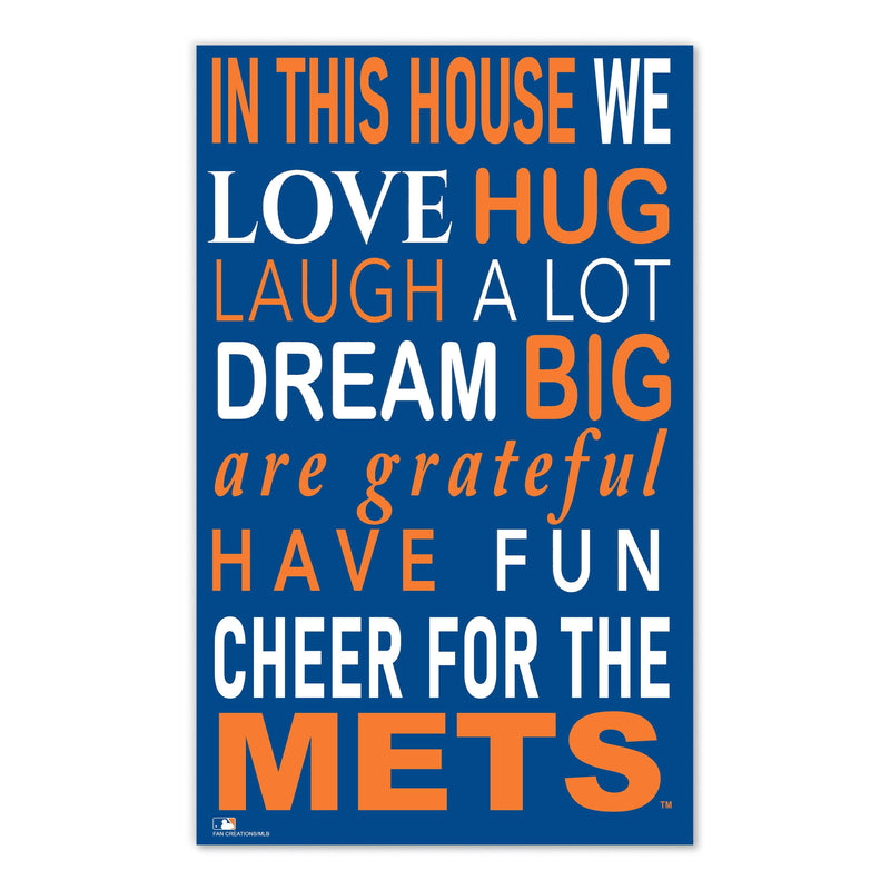 Load image into Gallery viewer, Fan Creations MLB New York Mets in This House 11x19 Wall Decor

