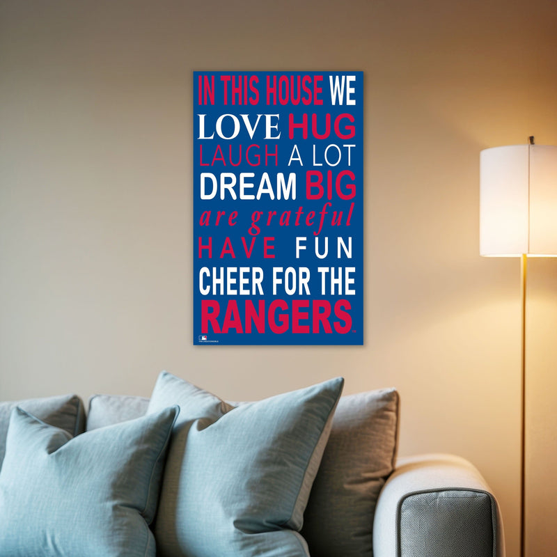 Load image into Gallery viewer, Fan Creations MLB Texas Rangers in This House 11x19 Wall Decor
