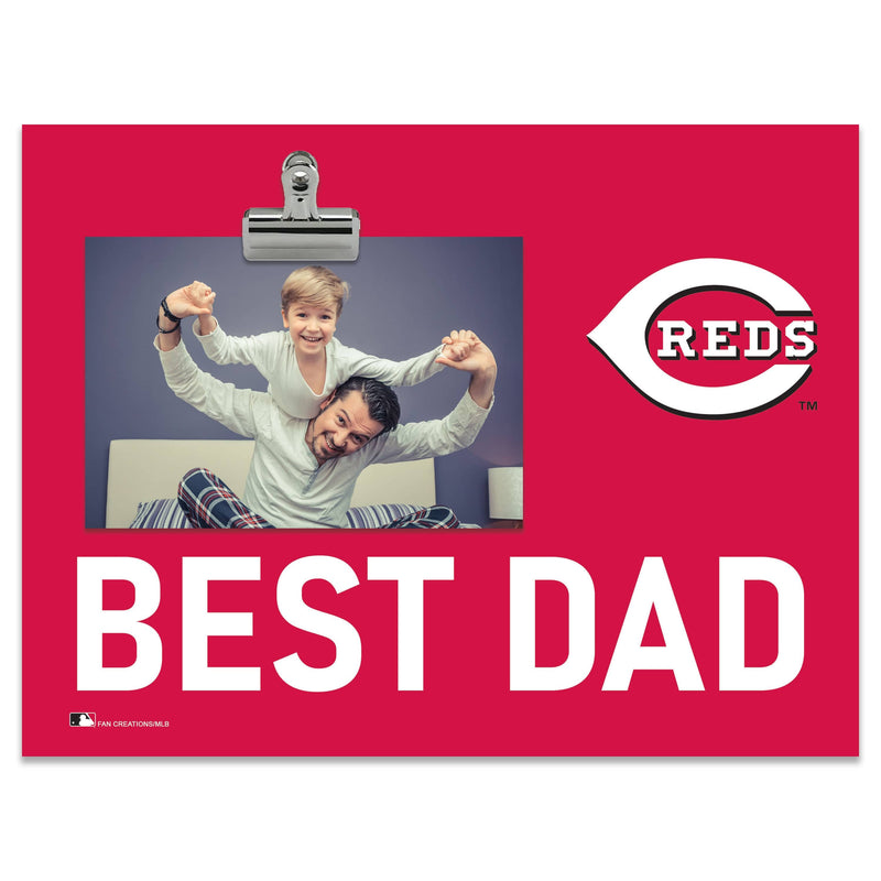 Load image into Gallery viewer, Fan Creations Best Dad MLB Cincinnati Reds Clip Frame

