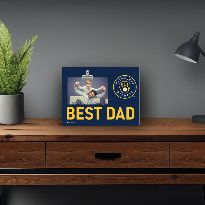 Load image into Gallery viewer, Fan Creations Best Dad MLB Milwaukee Brewers Clip Frame
