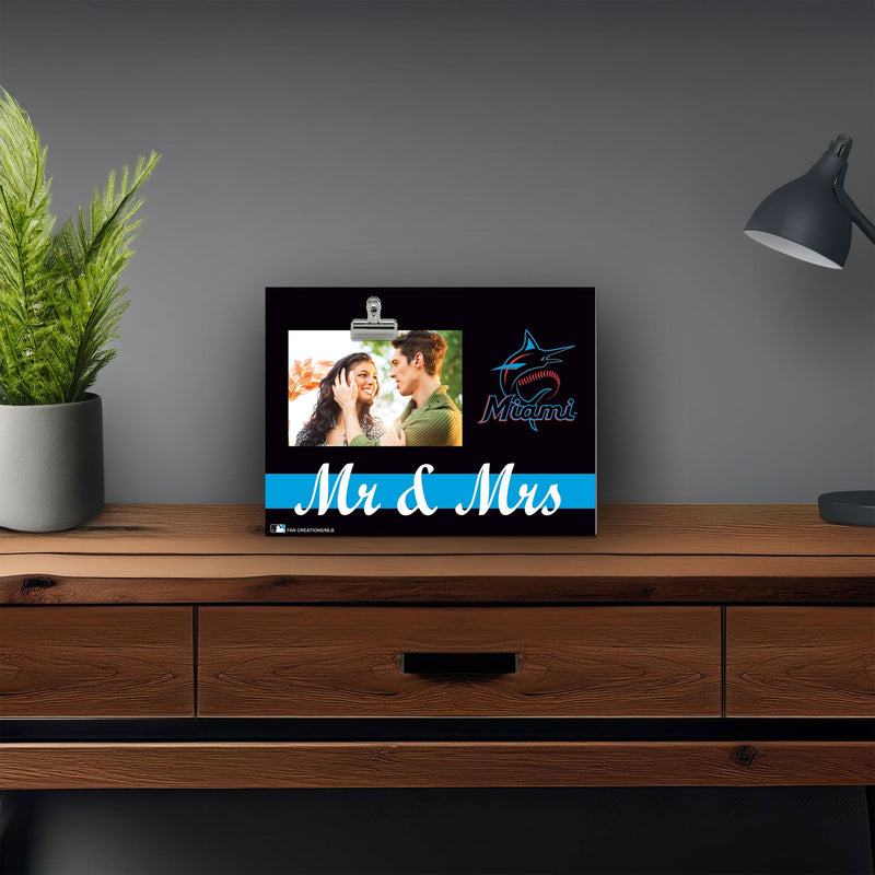 Load image into Gallery viewer, Fan Creations Brightline Mr. and Mrs. MLB Miami Marlins Clip Frame
