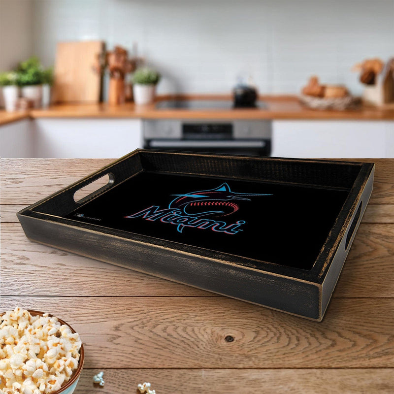 Load image into Gallery viewer, Fan Creations Brightline MLB Miami Marlins Logo Serving Tray

