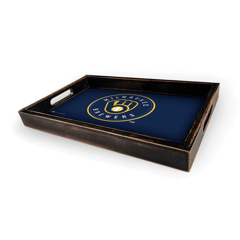 Load image into Gallery viewer, Fan Creations Brightline MLB Milwaukee Brewers Logo Serving Tray
