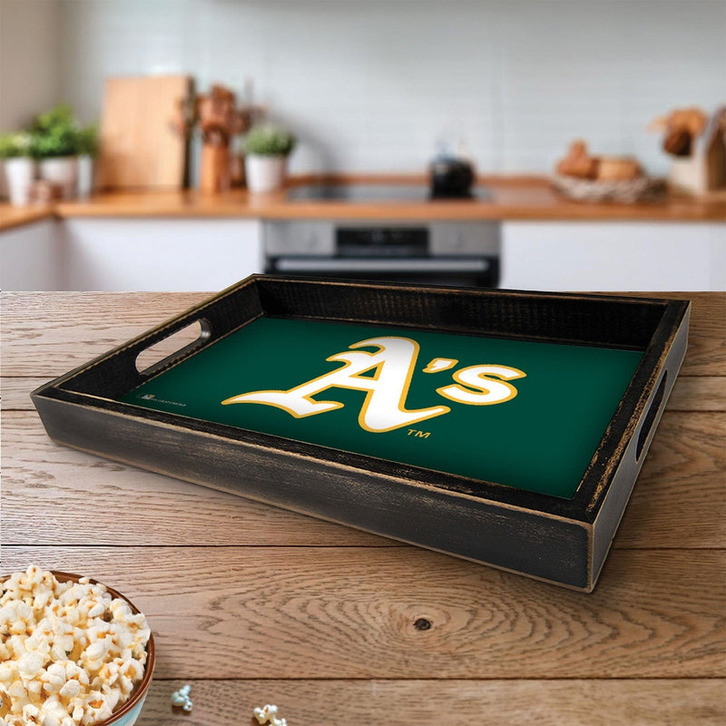 Load image into Gallery viewer, Fan Creations Brightline MLB Oakland Athletics Logo Serving Tray
