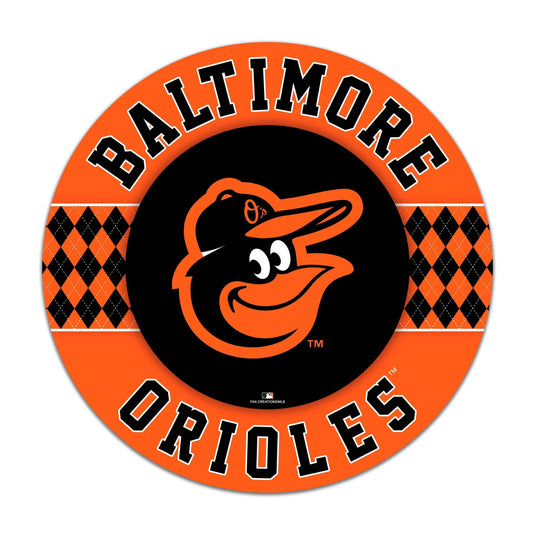 Fan Creations MLB Baltimore Orioles Argyle 16inc Circle Wall Art
