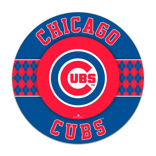 Fan Creations MLB Chicago Cubs Argyle 16inc Circle Wall Art