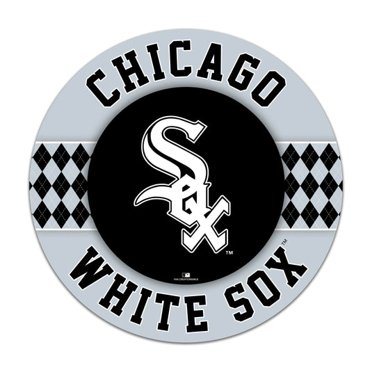 Fan Creations MLB Chicago White Sox Argyle 16inc Circle Wall Art