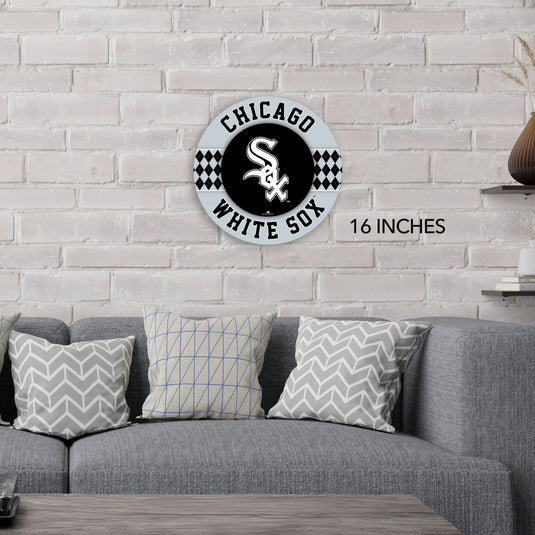 Fan Creations MLB Chicago White Sox Argyle 16inc Circle Wall Art