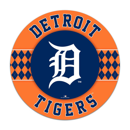 Fan Creations MLB Detroit Tigers Argyle 16inc Circle Wall Art